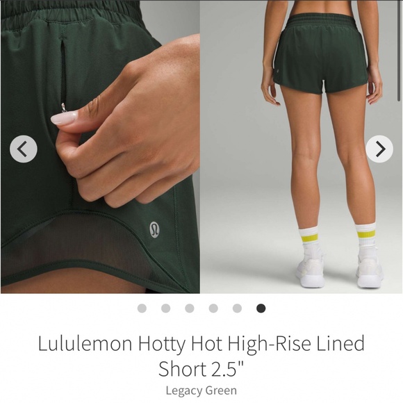 lululemon athletica Pants - Lululemon LEGACY GREEN HIGH RISE HOTTY HOTS 2.5” lined*